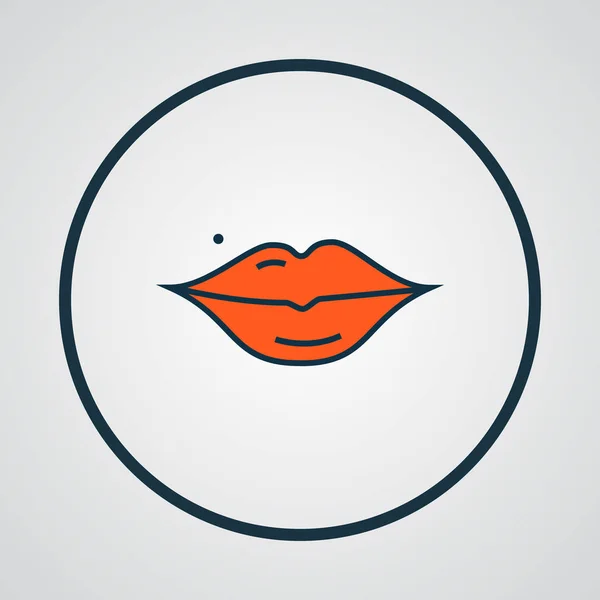 Icono de labios símbolo de línea de color. Elemento bucal aislado de primera calidad en estilo moderno . — Archivo Imágenes Vectoriales