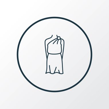 Tunik simgesi satır sembolü. Premium kalite izole elbise moda stil öğesinde.