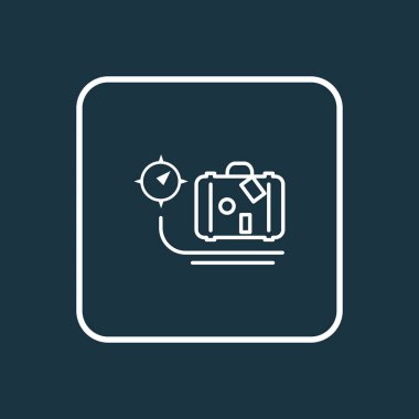 Bagaj ağırlık simgesi satır sembolü. Premium kalite izole ölçek öğesini trendy tarzı.