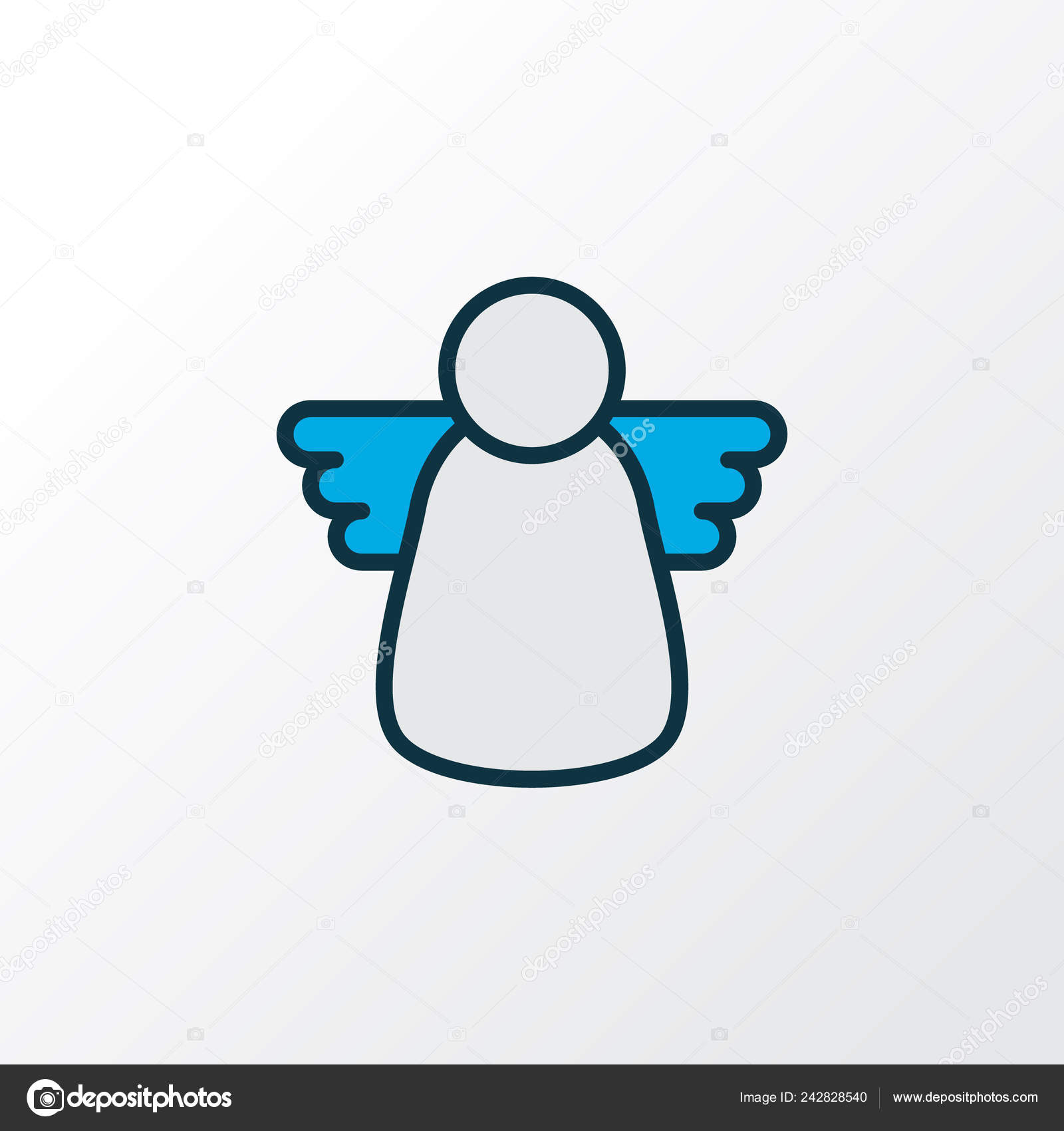 Christmas angel icon colored line symbol. Premium quality