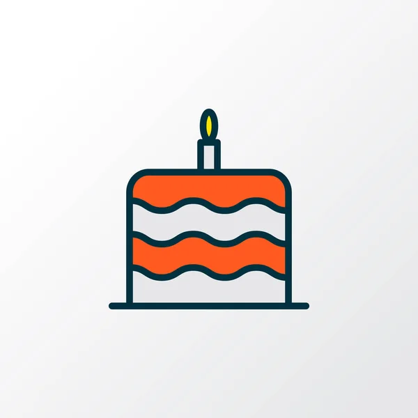 Цветной Символ Линии Значком Cake Изолированный Десерт Высшего Качества Модном — стоковый вектор