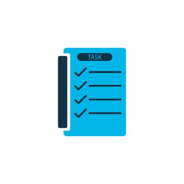 Tasklist simgesi renkli sembol. Premium kalite izole denetim listesi öğesi trendy tarzı.