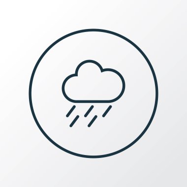 Yağmur fırtınası simgesi satır sembolü. Premium kalite izole çiseleyen yağmur moda stil öğesinde.