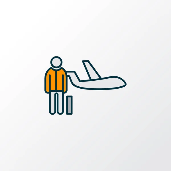 Osobisty samolot ikona kolorowa linia symbol. Elementu na białym tle pasażera jakości premium w modnym stylu. — Wektor stockowy