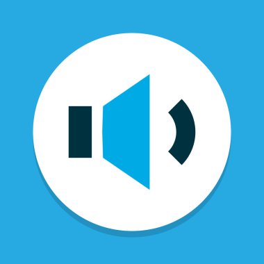 Megafon simgesi renkli sembol. Sigorta primi izole kalite ses kısma moda stil öğesinde.