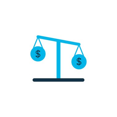 Simge renkli sembolü ölçeklendirir. Moda tarzında birinci kalite izole denge ögesi.