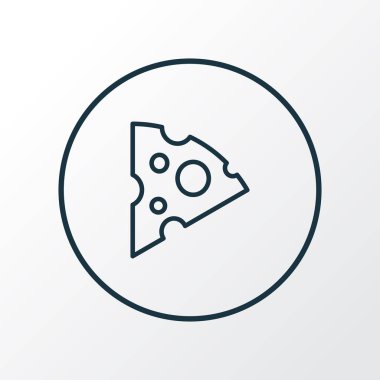 Peynir dilim simgesi satır sembolü. Premium Kalite izole çedar öğe trendy tarzı.