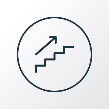 Bir merdiven simgesi satır sembolü. Son moda stil öğesinde sigorta primi izole kalite merdivenleri.