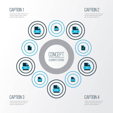 Belge simgeler kümesi belge, dosya rtf, programlama dili ve diğer metin biçim öğeleri ile renkli. İzole örnek belge simgelerini.