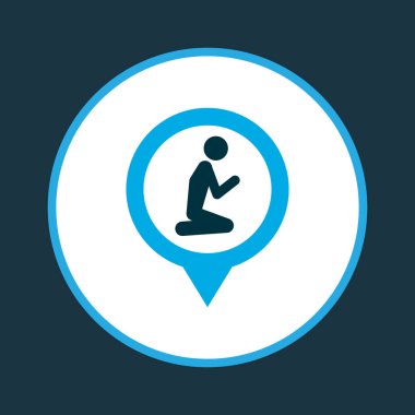 Konumu simgesi renkli sembol. Premium kalite izole dua yer öğe trendy tarzı.