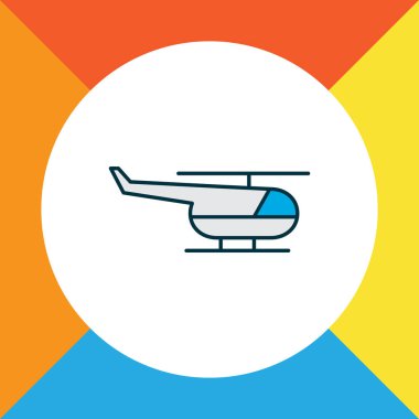 Helikopter simgesi renkli çizgi sembolü. Premium kalite izole helikopter öğe trendy tarzı.