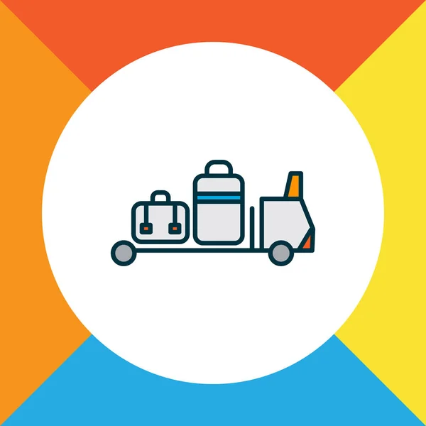 Icône de transfert de bagages symbole de ligne de couleur. Élément de transport isolé de qualité supérieure dans un style tendance . — Image vectorielle