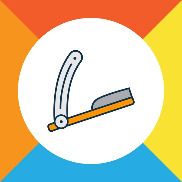Straight razor icon colored line symbol. Premium quality isolated shaving element in trendy style. — Stock Photo, Image
