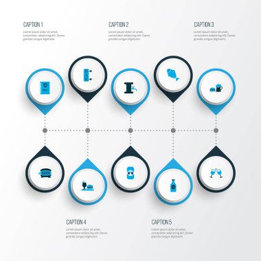 Alkol simgeler kümesi ile renkli bira, bira şişesi, hamburger menü ve diğer ton balığı öğeleri olabilir. İzole resimde alkol simgeler.