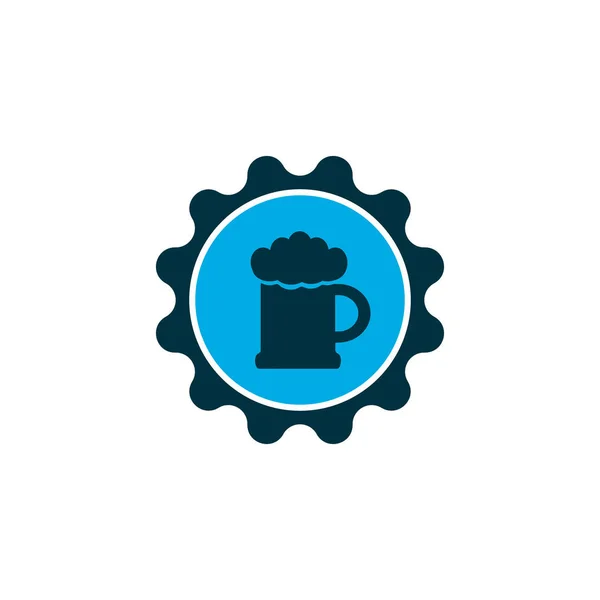Badge pictogram gekleurde symbool. Premium kwaliteit geïsoleerd bier sticker element in trendy stijl. — Stockvector