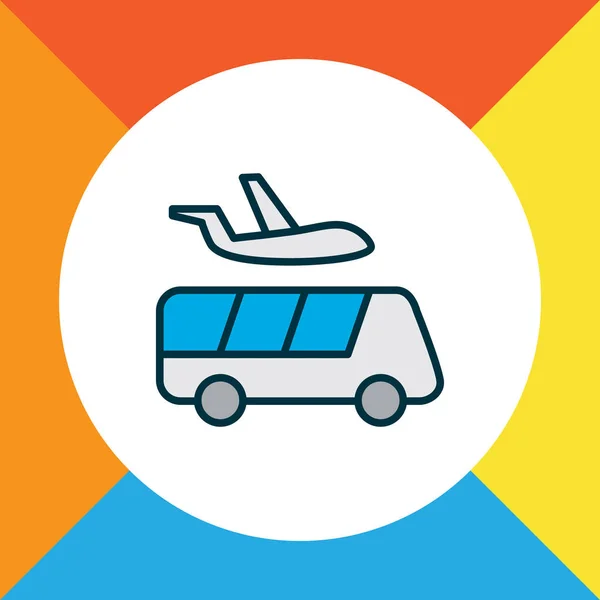 Значок маршрутного таксі аеропорту кольоровий символ лінії. Високоякісний ізольований транспортний елемент у модному стилі . — стоковий вектор