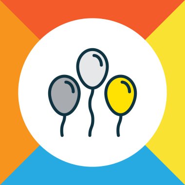 Balonlar simgesi renkli çizgi sembolü. Premium Kalite izole helyum öğe trendy tarzı.