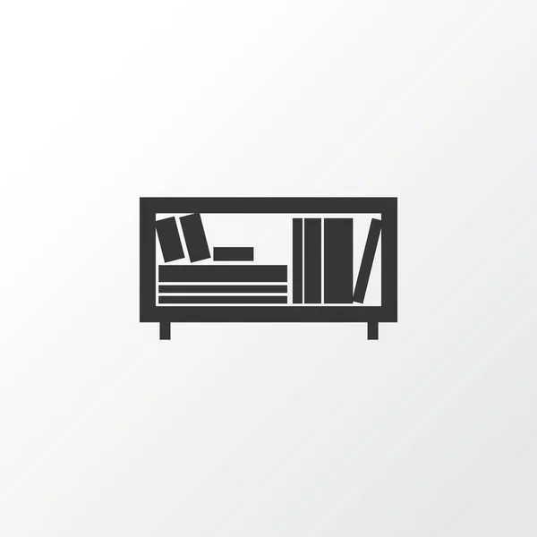 Estantería icono símbolo. Elemento de librería aislado de calidad premium en estilo de moda . — Vector de stock