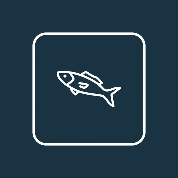 魚アイコン ライン シンボル。トレンディなスタイルのプレミアム品質分離シーフード要素. — ストックベクタ