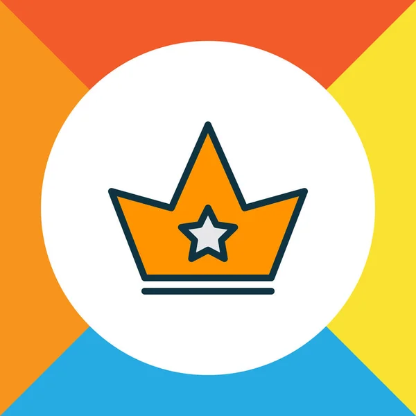 Crown ikony barevné liniový symbol. Prémiové kvality izolované královské prvek v trendy stylu. — Stockový vektor