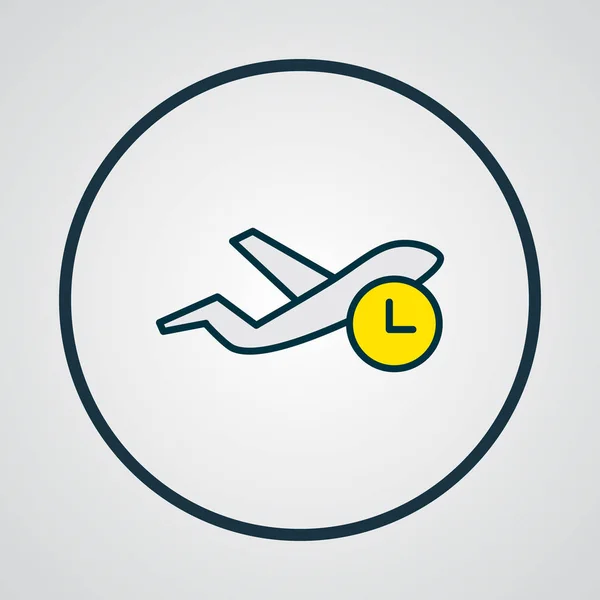 Simbolo linea colorata icona tempo di volo. Elemento di volo isolato di qualità premium in stile trendy. — Foto Stock