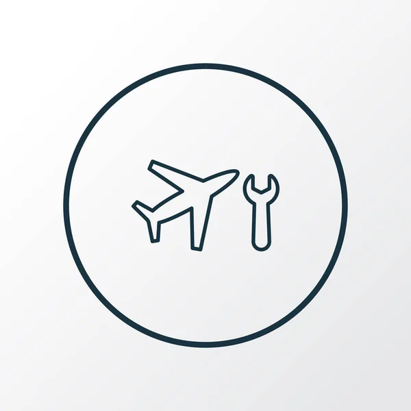 Samolot konserwacji ikonę symbolu liniowego. Premium jakości samolot na białym tle naprawa elementu w modnym stylu. — Zdjęcie stockowe