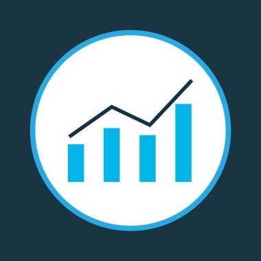 Çubuk grafik simge renkli sembol. Premium kalite izole çizgi grafik öğesinin trendy tarzı.