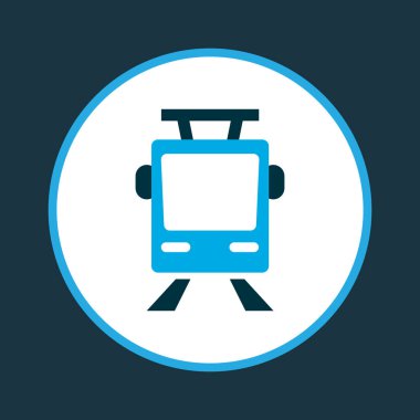 Tramvay simgesi renkli sembol. Premium Kalite izole arabası öğe trendy tarzı.