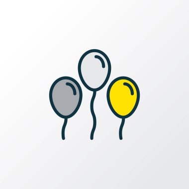 Balonlar simgesi renkli çizgi sembolü. Premium Kalite izole helyum öğe trendy tarzı.