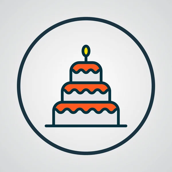 Символ праздничного десерта с иконкой цветной линии. Элемент торта высшего качества в модном стиле. — стоковое фото