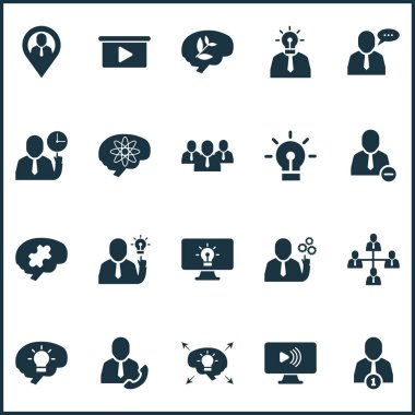Ekip çalışması Icons set ile en iyi çalışan, takım yapısı, takım zaman ve diğer yaratıcı öğeleri ile. İzole illüstrasyon ekip çalışması simgeler.