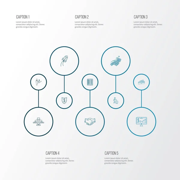 Financial icons line style set with stock market, wallet, diagram and other arithmetic elements. Isolated  illustration financial icons. — Stock Photo, Image