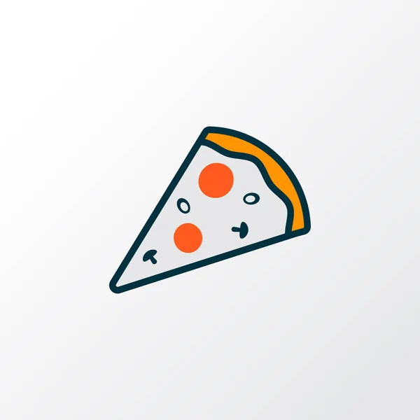 Pizza slice pictogram gekleurde lijn symbool. Premium kwaliteit geïsoleerd pepperoni element in trendy stijl. — Stockfoto