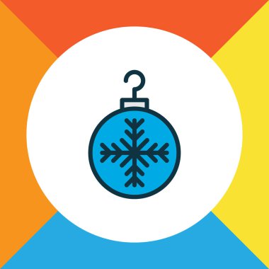Noel top simgesi renkli çizgi sembolü. Premium kalite izole ağaç oyuncak öğe trendy tarzı.