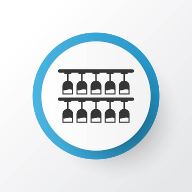 Gözlük simgesi simgesi ile raf. Premium kalite izole cam eleman trendy tarzı.