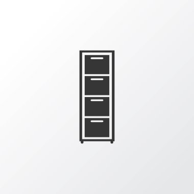 Çekmece birimi simgesi simgesi. Premium Kalite izole şifoniyer öğe trendy tarzı.