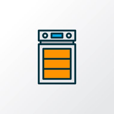 Fırın simgesi renkli çizgi sembolü. Premium Kalite izole fırın eleman trendy tarzı.