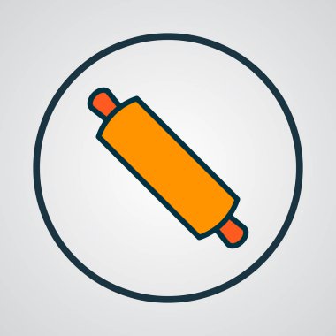 Oklava simgesi renkli çizgi sembolü. Premium Kalite izole hamur öğe trendy tarzı.