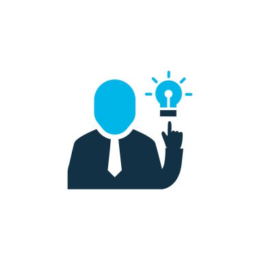 Beyin fırtınası simgesi renkli sembol. Premium kalite izole iş adamı öğe trendy tarzı.