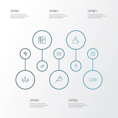 İç simge stil kümesi dolap, komodin, avize komidin öğeleri satır. İzole vektör illüstrasyon iç simgeler.