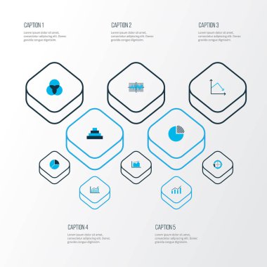 Grafikler, diyagramlar ve istatistik simgeleri kümesi. Kaliteli sembol koleksiyonu. Simgeler web, uygulama ve UI tasarımı için kullanılabilir.