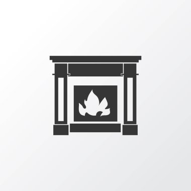 Yangın yer simgesi simgesi. Premium Kalite izole alev öğe trendy tarzı.