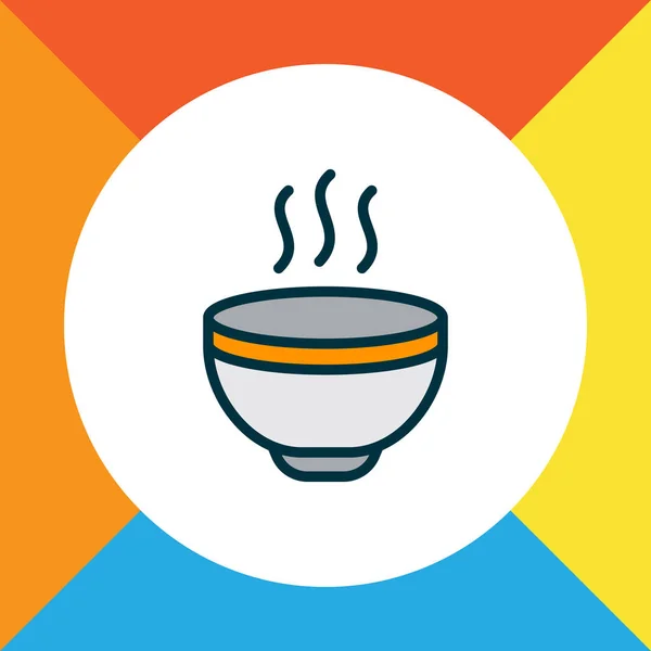 Ζεστή σούπα εικονίδιο έγχρωμη γραμμή σύμβολο. Πριμοδότηση ποιότητας απομονωμένες γεύμα στοιχείο σε μοντέρνο στυλ. — Διανυσματικό Αρχείο