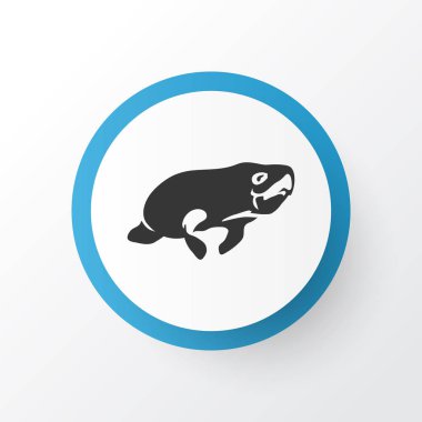 Seacow simgesi simgesi. Premium kalite izole manatee öğe trendy tarzı.