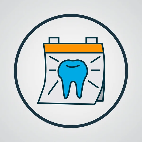 Dentista giorno icona linea colorata simbolo. Elemento di calendario isolato di qualità premium in stile trendy . — Vettoriale Stock