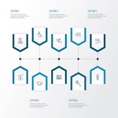 İnternet Bankacılığı ile ayarla finansal simgeler çizgi stili olsun ödeme, açık artırma ve diğer tokmak öğeleri. İzole illüstrasyon finansal simgeler.