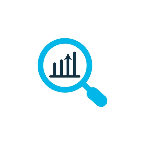 Піктограма аналізу кольоровий символ. Преміум якості ізольований дослідницький елемент в модному стилі . — стокове фото