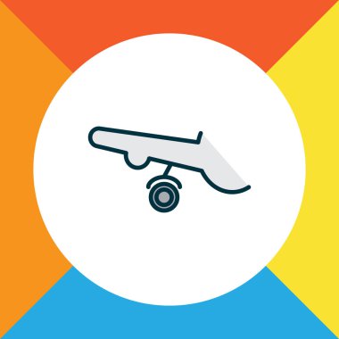 Uçak tekerlekleri simgesi renkli çizgi sembolü. Premium kalite izole lastiği öğe trendy tarzı.