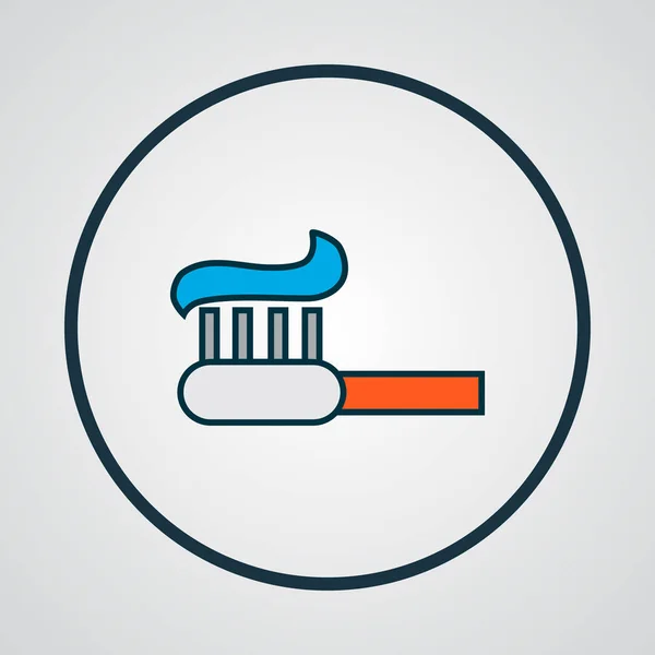 Dentifrice icône couleur ligne symbole. Élément de brosse à dents isolée de qualité supérieure dans un style tendance . — Photo