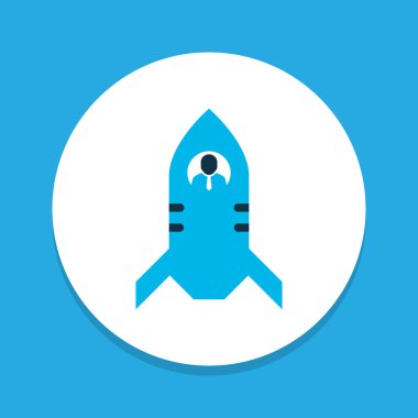 Roket simgesi renkli sembol. Kaliteli kalite izole edilmiş mekik ögesi modada.